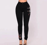 foreign trade black hole embroidered stretch cowboy-1