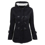 Horn buckle coat female-Black-1