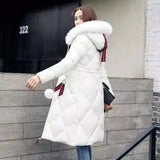 Long hooded padded down coat coat women-1
