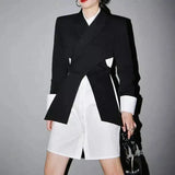 Womens Asymmetrical Blazer Jacket-1