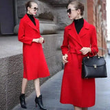 Elegant Women's Belted Wool Coat-1