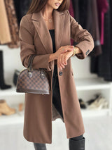 Timeless Wool Lapel Long Coat