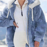 Cozy Plush Zip-Up Hooded Jacket