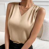 Satin V-Neck Camisole Tank