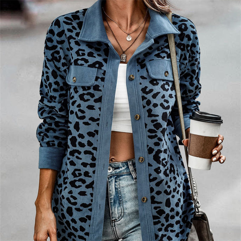 Leopard Print Long Sleeve Jacket
