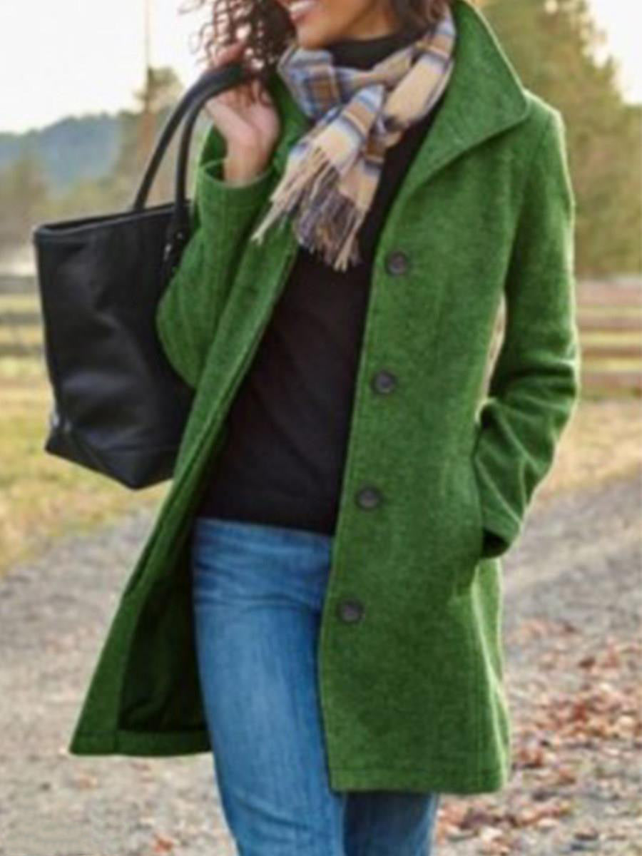 Wool Blend Mid-Length Coat