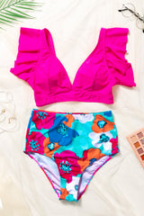 Cropped Swim Top and Floral Bottoms Set