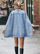 Denim Cape Jacket – Bold and Elegant Statement Piece-2