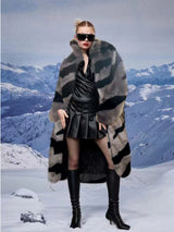 Tiger Pattern Faux Fur Coat