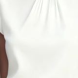 Satin High Neck Ruffle Blouse