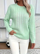 Women’s cable-knit sweater – soft crewneck pullover for everyday wear