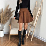 Suede-Look A-Line Mini Skirt