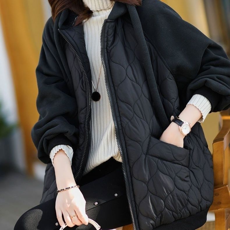 Cozy Hooded Stitching Puffer Coat
