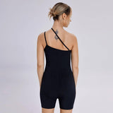 2023 Solid Color Slimming, Thin Oblique Shoulder Open Back-8