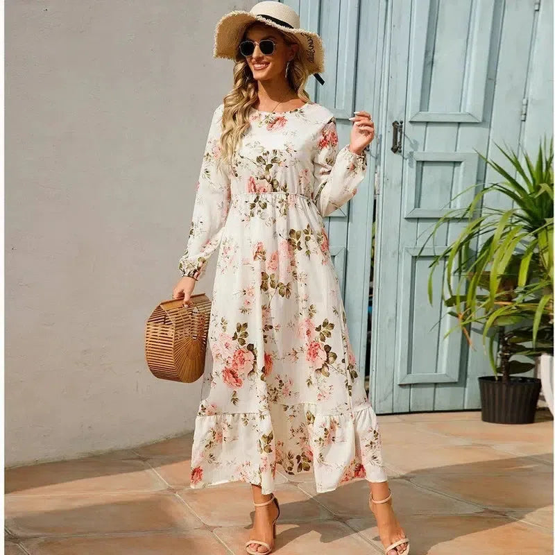 Sping Summer Bohemian Women Maxi Dress Casual Long-2-7