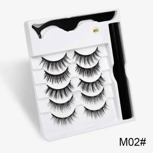 A Pair Of False Eyelashes With Magnets In Fashion-5pcM02-34