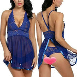 After splitting fun pajamas XL lingerie-Blue-4