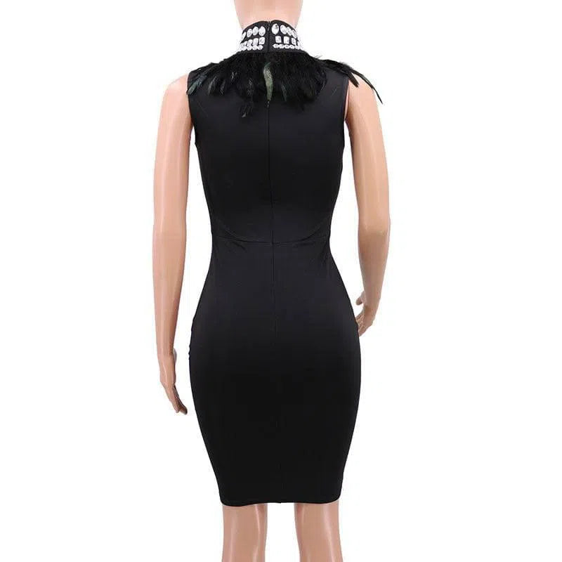 Bandage beads evening dress-3