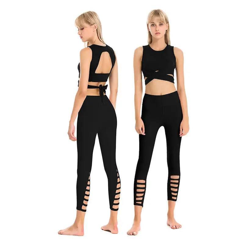 Bandage Yoga Suit-Black black-2