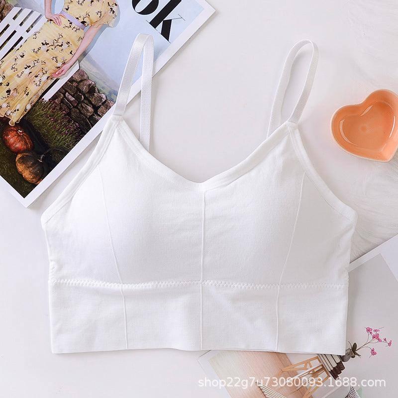 Big size bra without size gathering-White-6