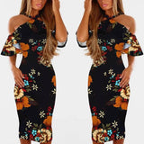 LOVEMI - Lovemi - Bodycon Dress Halter Sexy Off Shoulder Robe