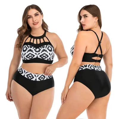 Women High Waist Bikinis set Swimsuit Plus size Swimwear Large Big Plussize New Swimming Suits Beachwear Wear For Female-4