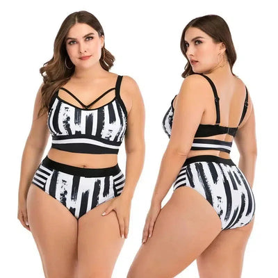 Women High Waist Bikinis set Swimsuit Plus size Swimwear Large Big Plussize New Swimming Suits Beachwear Wear For Female-5