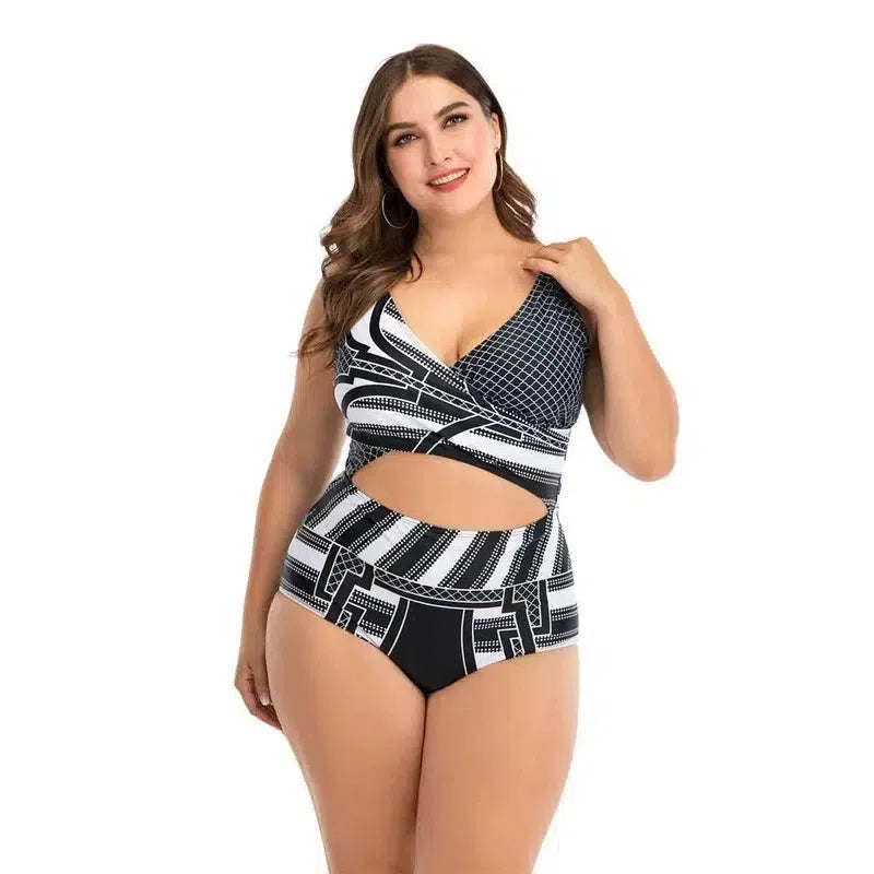 Women High Waist Bikinis set Swimsuit Plus size Swimwear Large Big Plussize New Swimming Suits Beachwear Wear For Female-8829-9