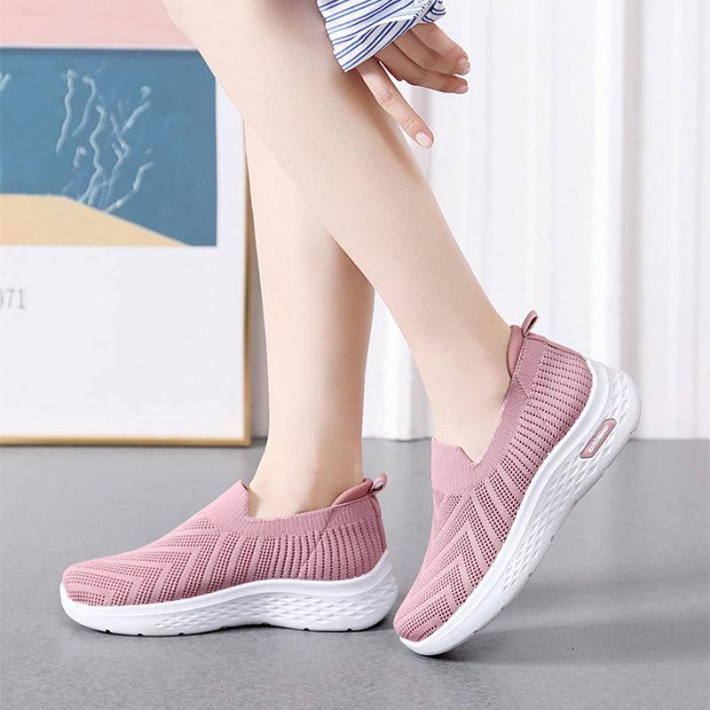 Casual Shoes Sock Slip On Flat Shoes For Women Sneakers Casual Soft Sole Walking Sports Shoe-7