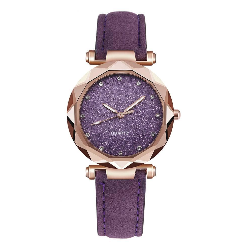 Casual Women Romantic Starry Sky Wrist Watch Leather-2