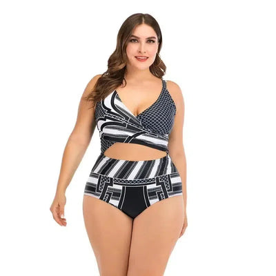 Women Plus Size Swimsuit One Piece Push Up Swimwear Large Big Plussize Swimming Suits Beachwear Bathing Suits For Famale-1