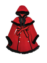 Christmas Sacrificial Gothic Style Dark Women's Cloak-Black red-3