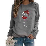 Clothing Christmas Women's Sweater Christmas Hat Red Wine-Gray-6