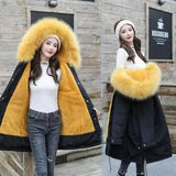 Code cotton-padded jacket to overcome mid-length-Yellow-12