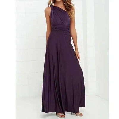 Convertible Wrap Maxi Dress - Sexy Red Boho Party Wear-8