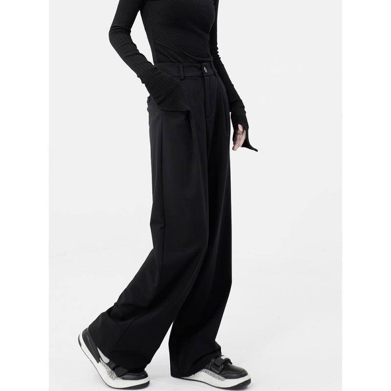 Design Mop Draping Effect Wide-leg Pants-2