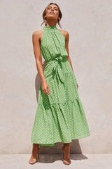 Summer Long Dress Polka Dot Casual-10