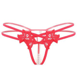 Erotic Lingerie Sexy Embroidered Women's Thong-Watermelonred-7