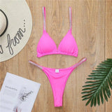 European And American Diamond Bikini Sexy Triangle-Pink-2