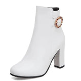 European and American high heel shoes-White-6