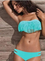 Fashion bra swimwear bikinis tassel female spa tourism suit-1