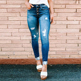 Fashion Holes Skinny Jeans-8