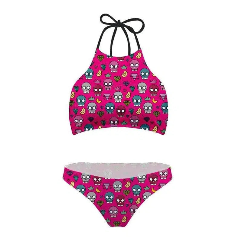 Fashion No Steel Ring Split Swimsuit Bikini Back Print-6