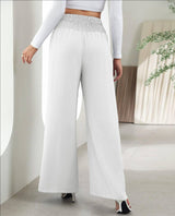 Fashion Straight Wide Leg Pants Elastic High Waist Casual-9