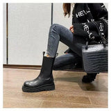 Fashion thick-soled smoke tube boots women-1