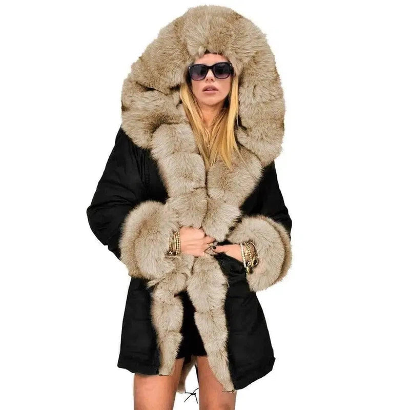 Fashionable European And American Slim Fit Warm Fur Collar-LuoSe-2