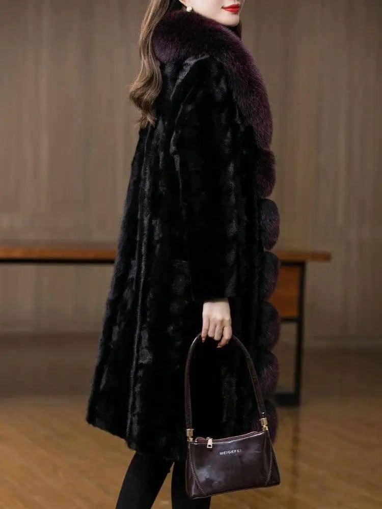 Fox Fur Collar Mink Women's Coat-2