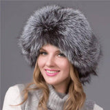 Fur hat fox fur Leifeng women's hat-SilverFox-3