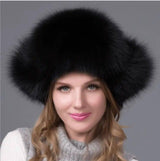 Fur hat fox fur Leifeng women's hat-Black-8