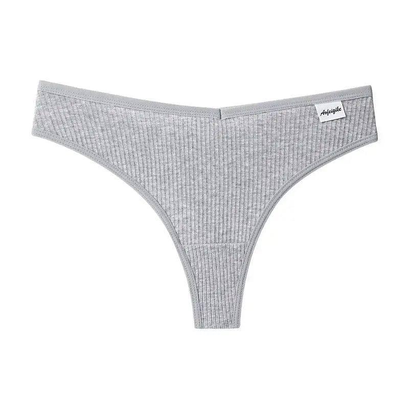 G-string Panties Cotton Women's Underwear Comfortable Casual-Fleckinggray-5